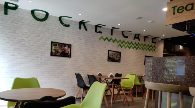 Cafe storefront near IGI airport
